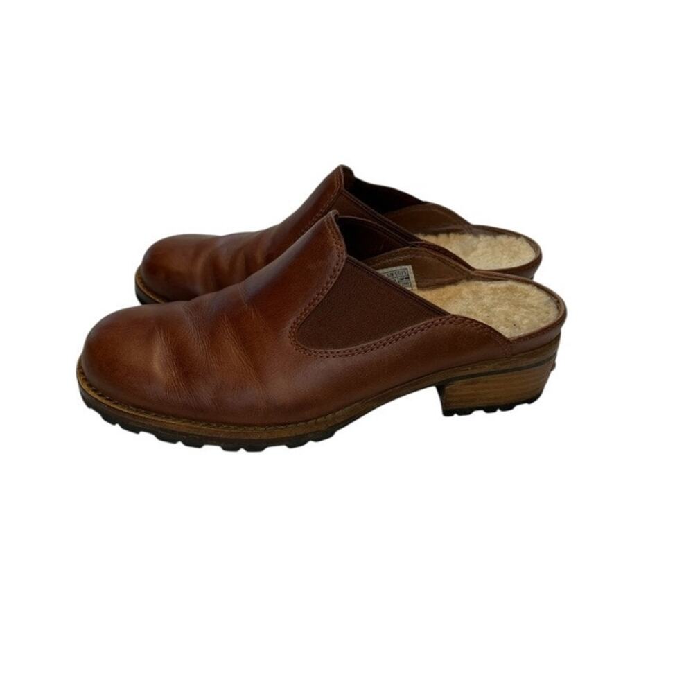 UGG Australia Brown Leather Slip On Comfort Mules women's Size 8